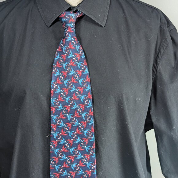 Christian Dior Monsieur Necktie, All silk Blue red pattern neck tie - Picture 11 of 11